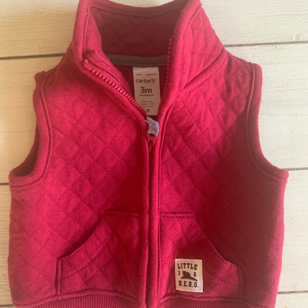 Carters red quilted vest